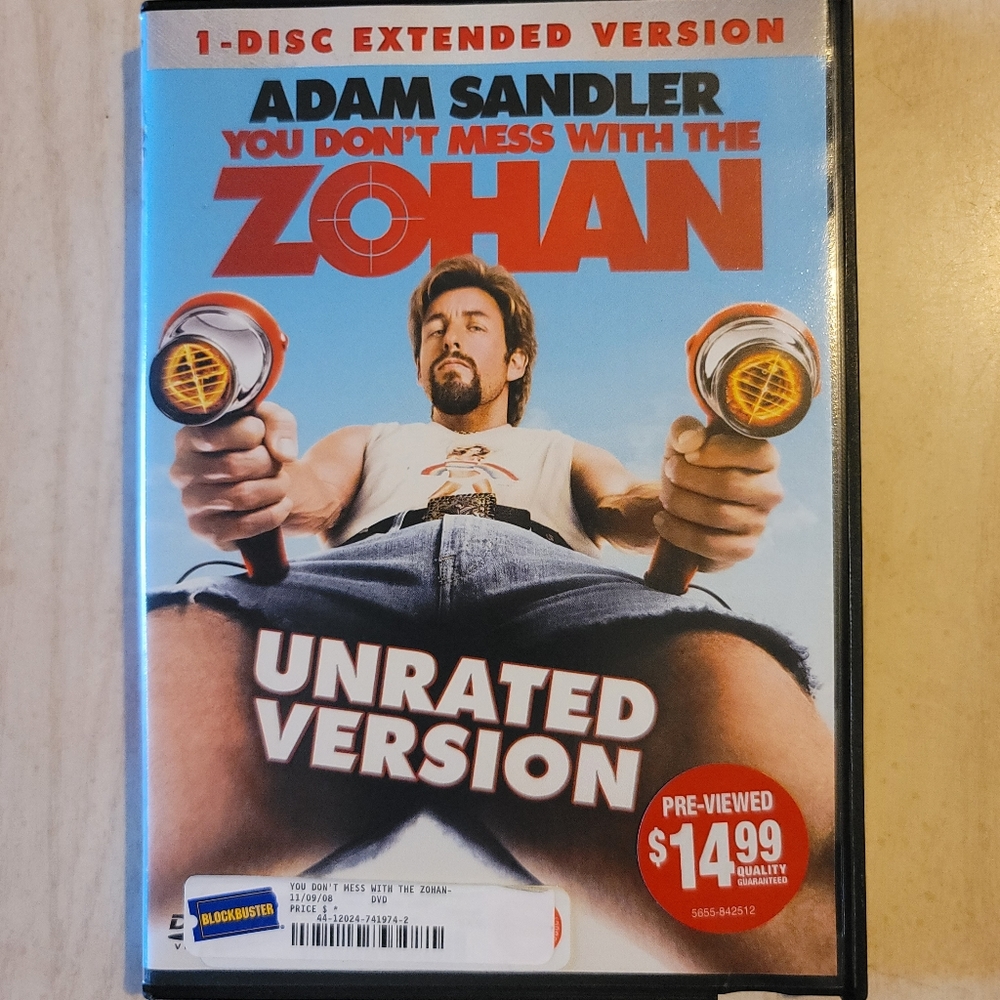 You Don't Mess with Zohan DVD unrated, extended version